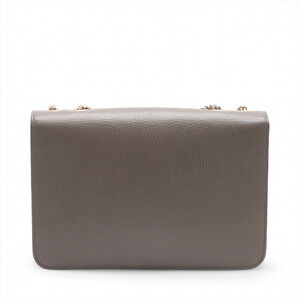 Gucci GG Leather Shoulder Interlocking Chain Gray Bag